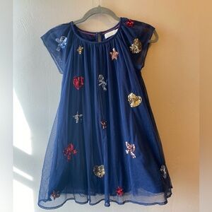 Mini Boden Navy Dress with Sequin Accents